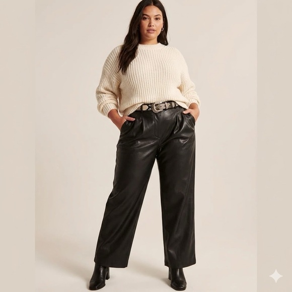 Abercrombie & Fitch Pants - Abercrombie & Fitch Curve Love Sloan Wide Leg Vegan Leather Pants | Size XXL